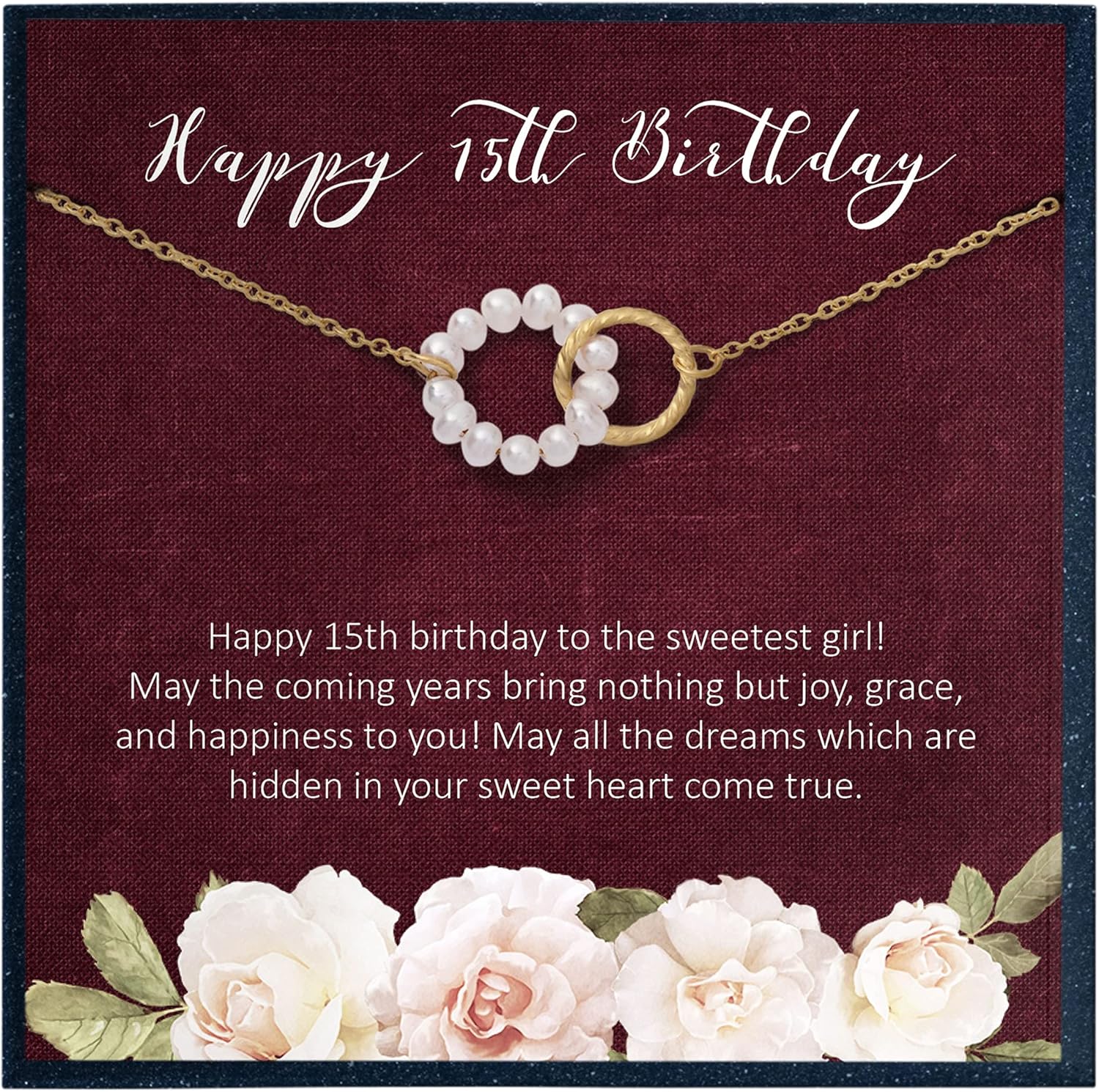 Grace of Pearl 15th Birthday Gifts for 15 Year Old Girl 15 Birthday Gifts for 15 Birthday Gifts for Quinceanera Gifts for Fifteen Birthday Gifts for Girl Necklace