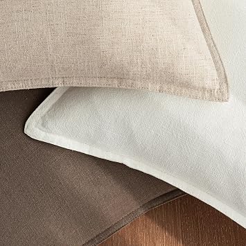 24x24 Inch Set of 2 Decorative Linen Solid Throw Pillow Covers Boho Accent Farmhouse Couch Pillowcases Modern Netural Euro Home Decor for Couch Sofa Living Room Bed,Beige
