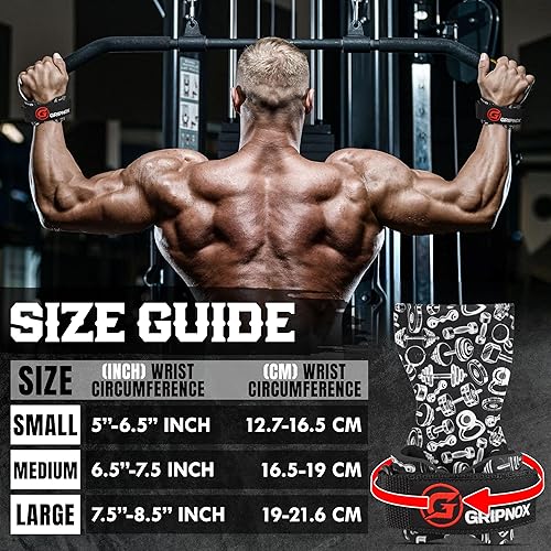 Miniatura 7 de Puños y correas de levantamiento de pesas de primera calidad para peso muerto y levantamiento de pesas - Agarre de goma antideslizante con soporte
