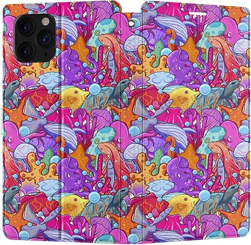 Funda tipo cartera de repuesto para Apple iPhone 12 Mini 11 Pro Max Xr Xs 10 X 8 Plus 7 6S SE Flip Card Holder Cool Hippie Crazy Cover Magnetic PU