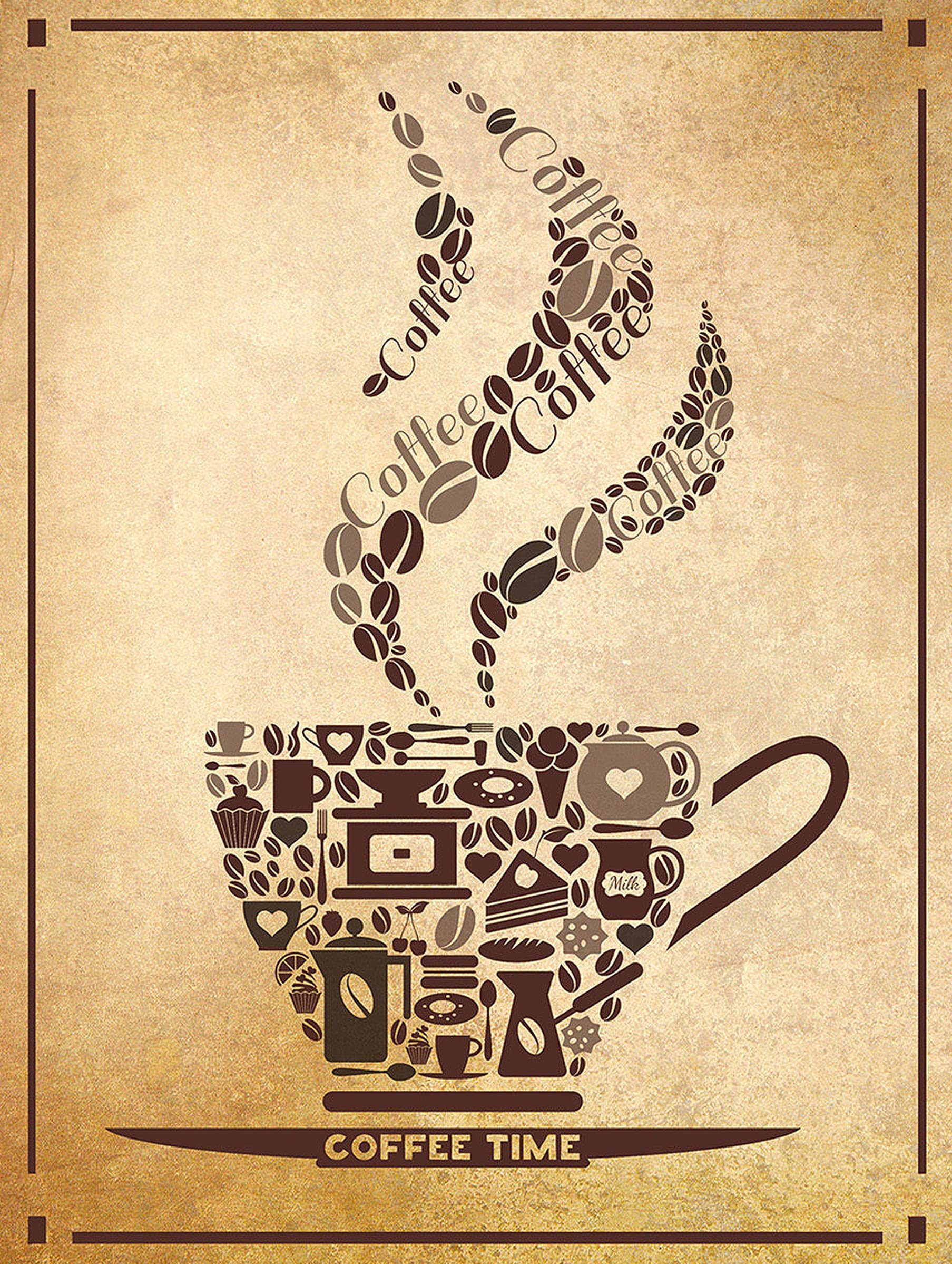 Shawprint Coffee Time RETRO METAL TIN WALL PLAQUE SIGN NOVELTY GIFT Home Decor Kitchen Bar (150MM X 200MM (6" X 8") (8" x 6")