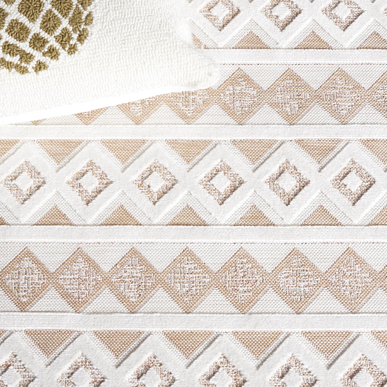 SAFAVIEH Washable Rug Outdoor Cabana Collection - 8' x 10', Natural & Ivory, Non-Shedding & Easy to Clean, Ideal for Patio, Backyard, Mudroom (CBN418B)