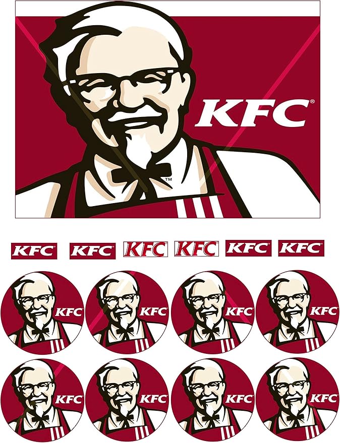 Bvdesign Kfc Edible Cake Labels Matching Cupcake Toppers Ideal For A Bucket Cake Bucket Labels Cupcake Toppers Amazon Co Uk Grocery