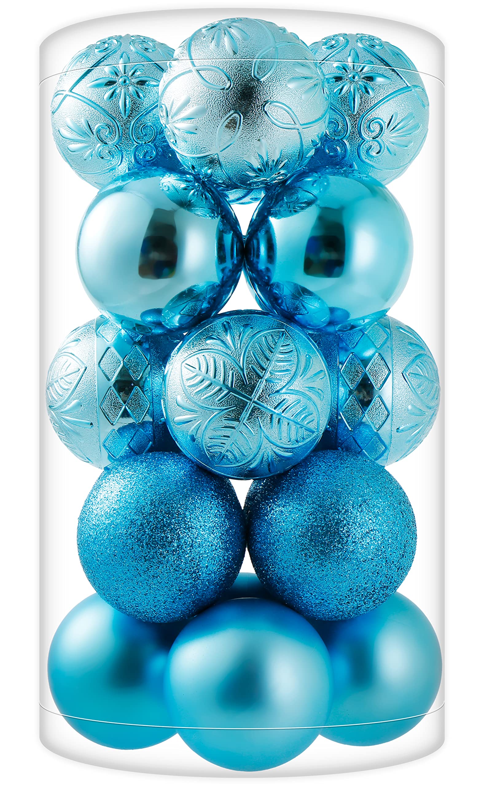20ct Baby Blue Christmas Ball Ornaments Shatterproof Plastic Christmas Tree Decorations for Xmas Party Home Office Holiday Decor -Large Size (3.15", 80mm)