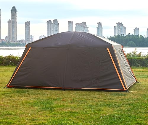 Miniatura 2 de KTT Extra Large Tent 12 Person,Awning Family Cabin Tents,2 Rooms,4 Doors and 4 Windows with Mesh,Straight Wall,Waterproof,Double Layer,Big Tent for