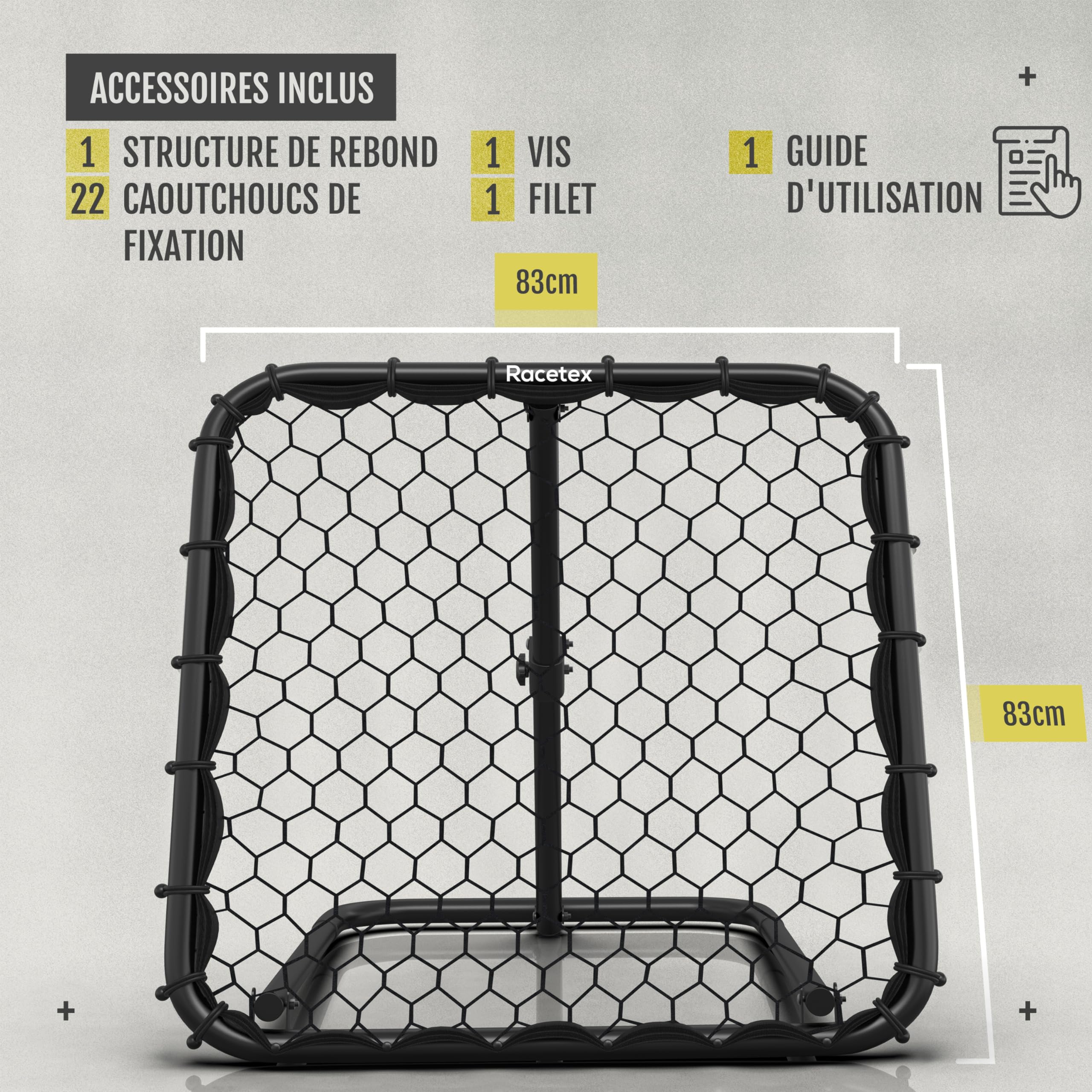 Racetex Filet de rebond football réglable sans fond - Rebondisseur pour enfants et adolescents - Entraînement varié jardin parc