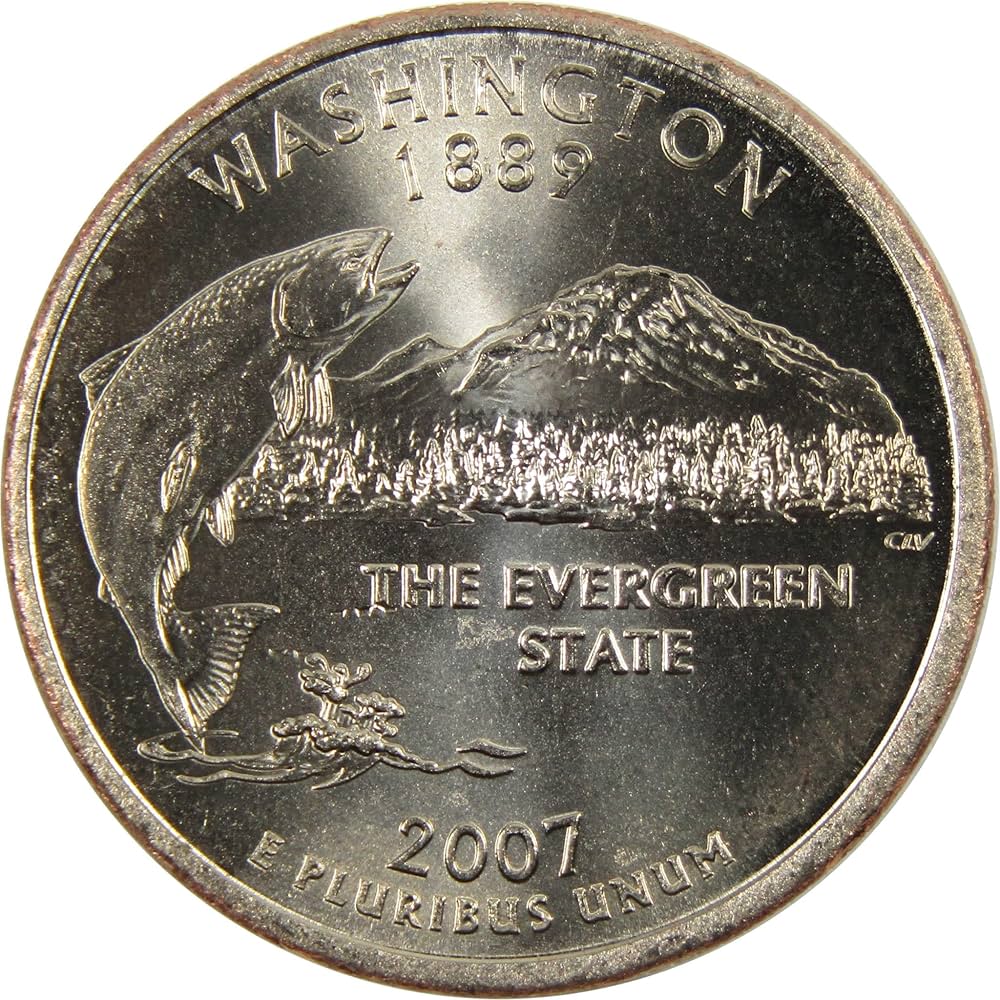 2007 P Washington State Quarter BU Uncirculated Clad 25c