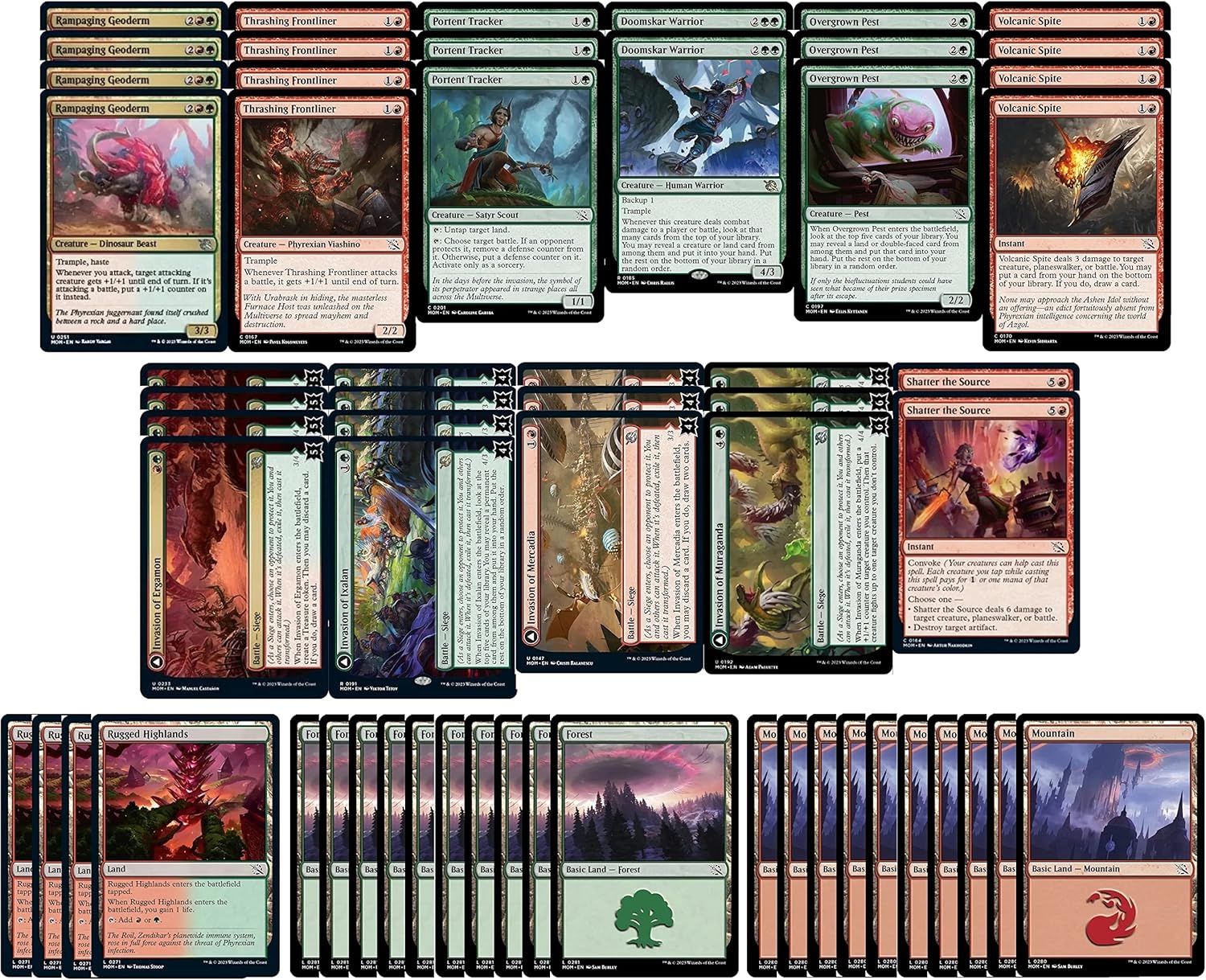 MTG Decks & More Compatible with Magic: The Gathering: Elite Red Green Battles Deck - Gruul - Modern Legal - Custom Built - Magic The Gathering - MTG - 60 Card!