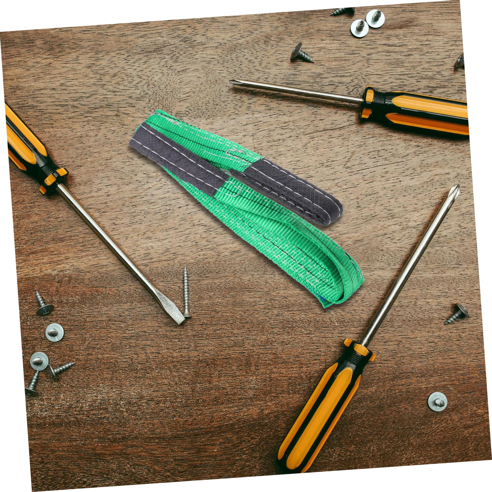 VILLFUL Sling Hanging Tape Lifting Strap Acting Tool Rock Straps Mower Strap Securing Straps Tow Straps Heavy Duty Strap Lashing Straps with Buckles Moving Straps Green Polyester