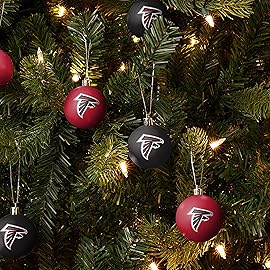 foco NFL 12 Pack Ball Hanging Tree Holiday Ornament Set12 Pack Ball Hanging Tree Holiday Ornament Set, Team Color, One Size