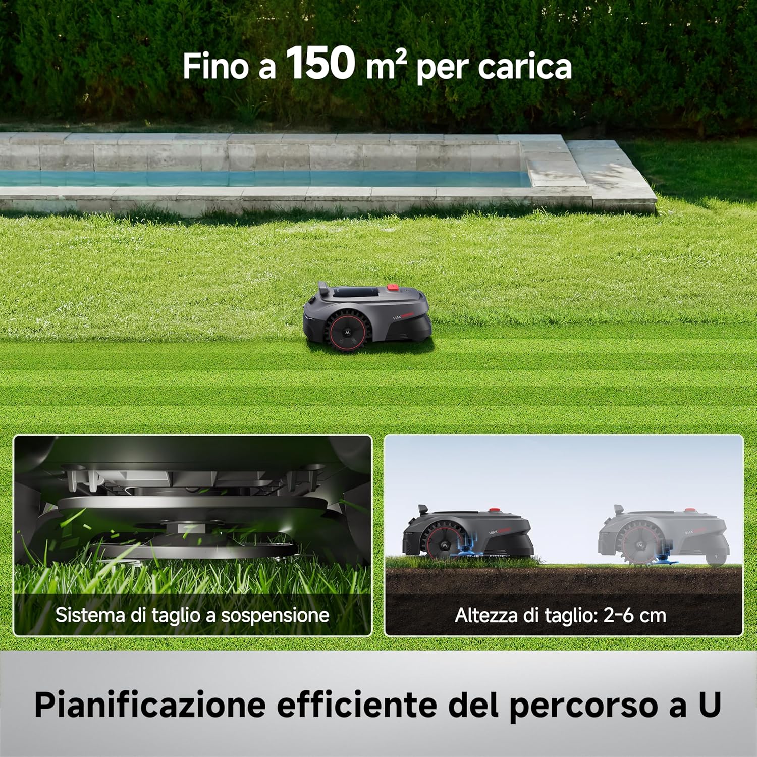 MOVA ViAX 500 Efficient U-path planning and cutting height adjustment
