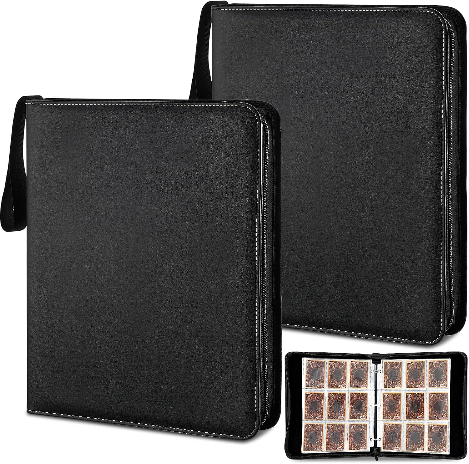 2 Pieces 900 Pockets Trading Card Binder 9 Pocket Zippered