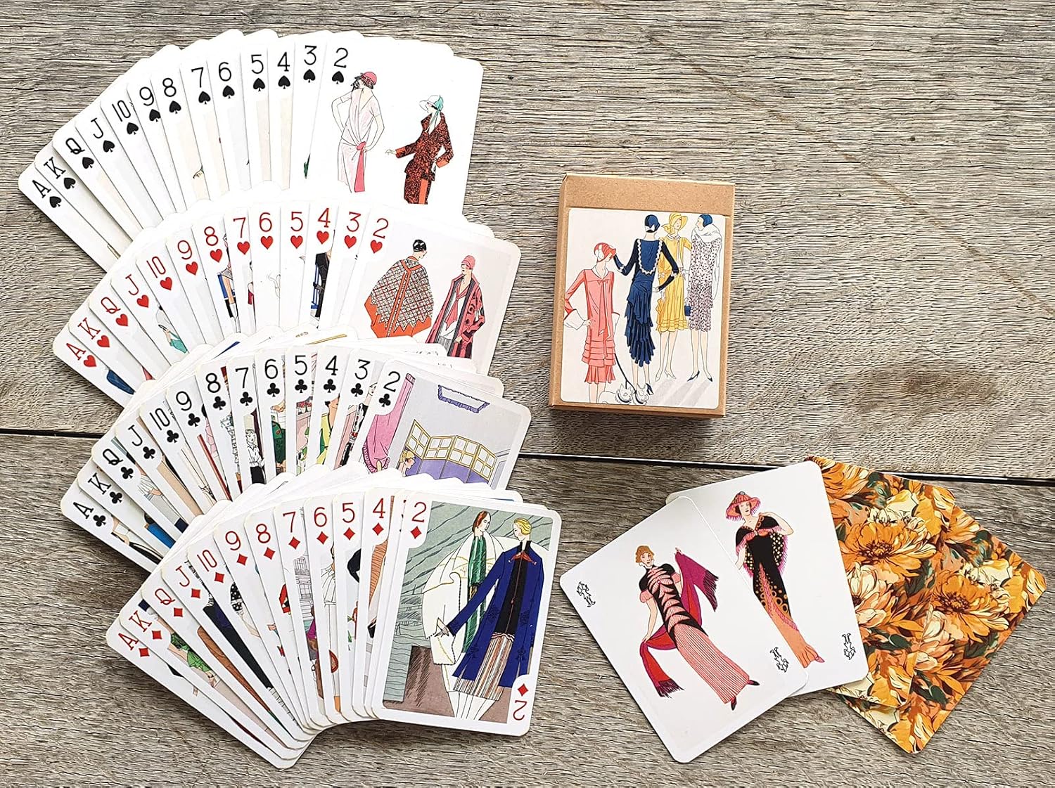 Art Deco Fashion Playing Cards (Poker Deck 54 Cards All Different) Vintage Fashion Belle Epoque Art Deco Posters