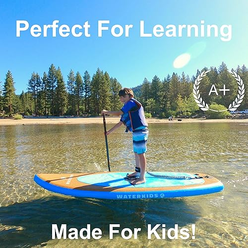 Miniatura 2 de Tabla de remo para niños Waterkids de 8 pies 'Stingray' inflable tabla de remo SUP y paquete de accesorios para niños, tabla de remo inflable para