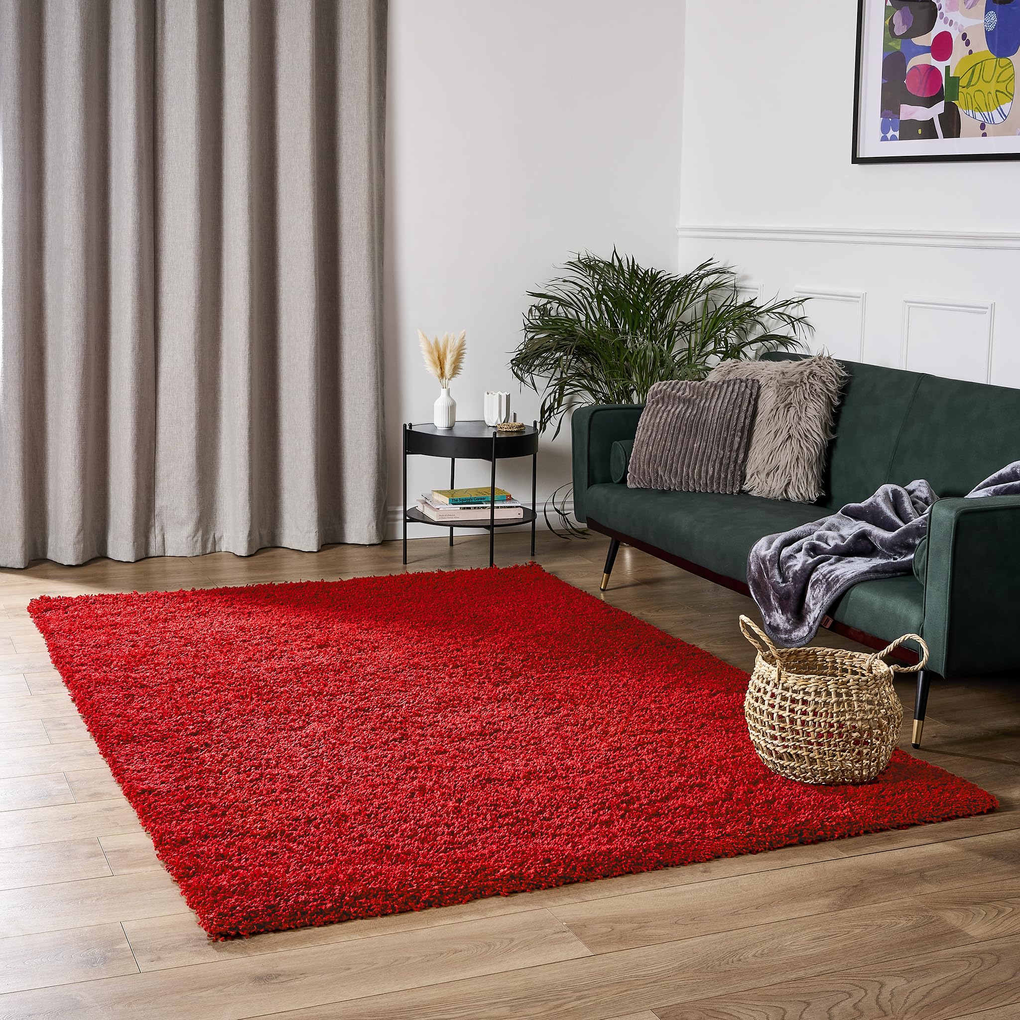 Bravich Navy Blue Shaggy Rug 80 x 150cm (2'7" x 4'11") 5cm Pile Medium Thick Fluffy Living Room Hessian Backed Washable — view 27