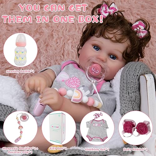Miniatura 7 de Milidool Reborn Baby Dolls - Muñeca de bebé recién nacida realista de 20 pulgadas, hecha a mano con amor
