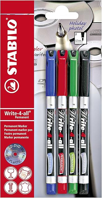 Permanent Marker - STABILO Write-4-all - Fine - 4 pcs - Assorted Colours