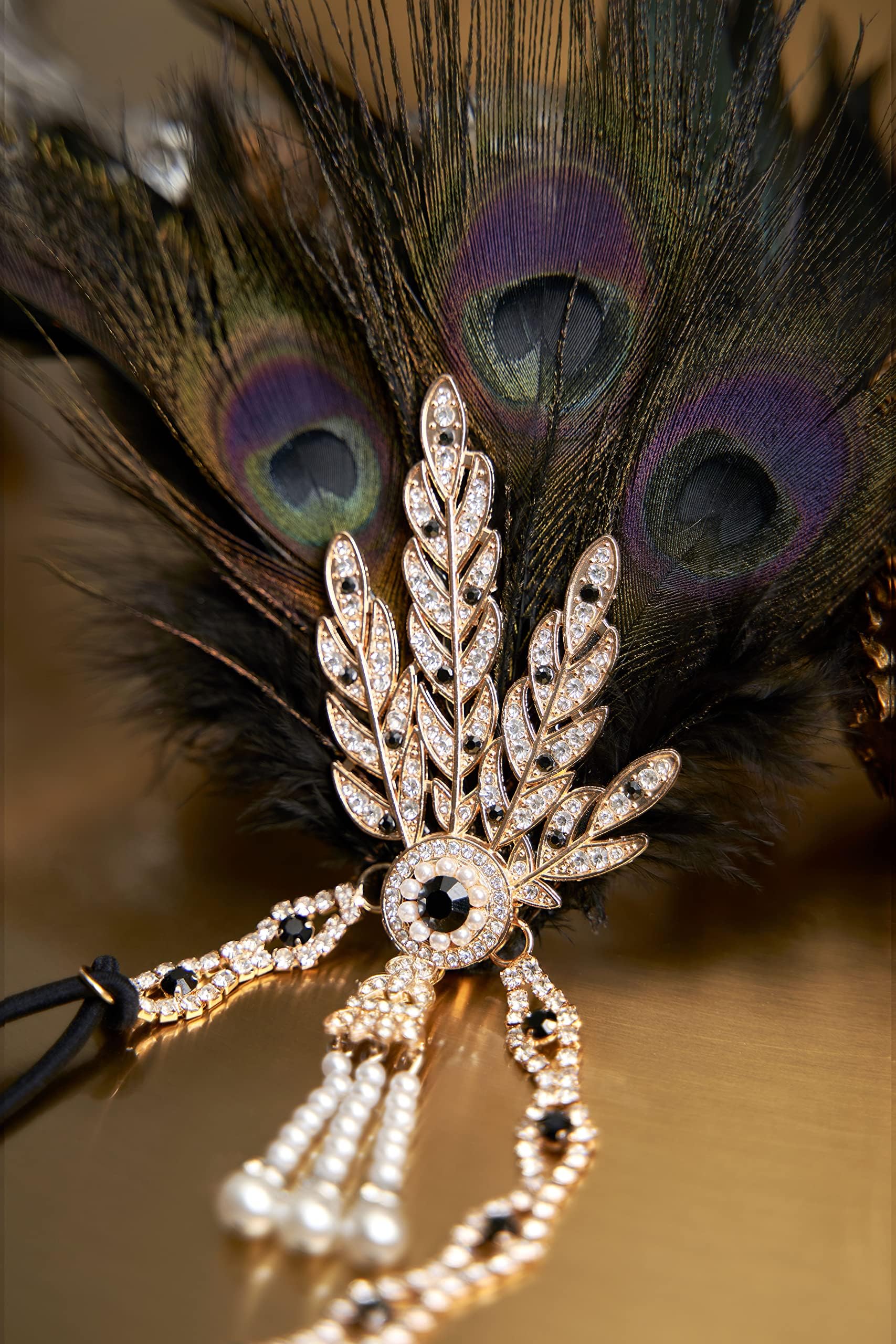 Bandeau Carnaval événement Spécial Coiffe Soirée Thème Bandeau à Plumes Pailletté BABEYOND Style Gatsby Années 1920 - Pour Soirée, Cosplay, Mariage Robe Annee 20 Bandeau Carnaval Mariage Vert
