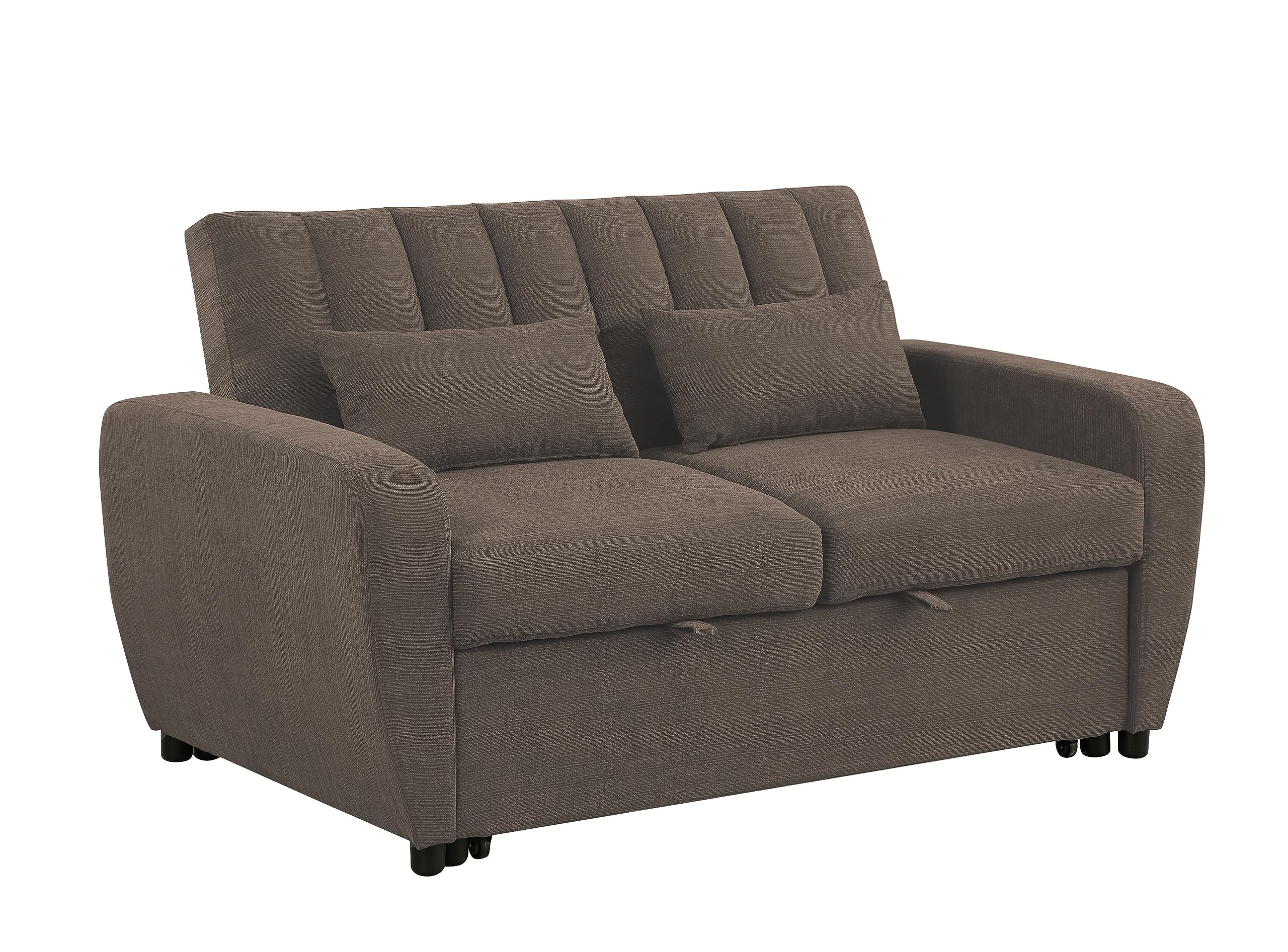 Modern and Versatile Velvet 2 Seater Guest Sofa Bed (Brown)