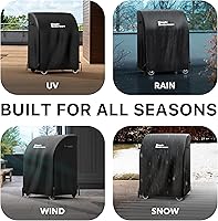 Vista 4 de Simple Houseware Cubierta para Parrilla de Gas BBQ de Servicio Pesado de 32 pulgadas, Poliéster 600D Impermeable, Resistente a la Intemperie
