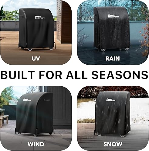 Vista 4 de Simple Houseware Cubierta para Parrilla de Gas BBQ de Servicio Pesado de 32 pulgadas, Poliéster 600D Impermeable, Resistente a la Intemperie