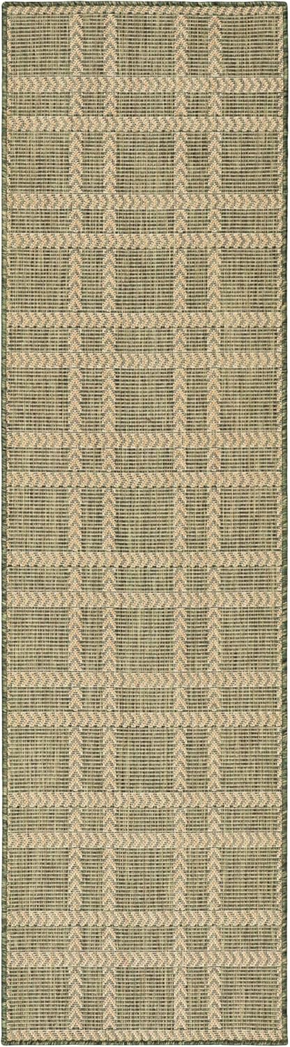 Nourison Home Horizon Indoor/Outdoor Green 2' x 6' Area Rug - Easy Clean, Non Shedding, Bed Room, Living Room, Dining Room, Kitchen (6' Runner)