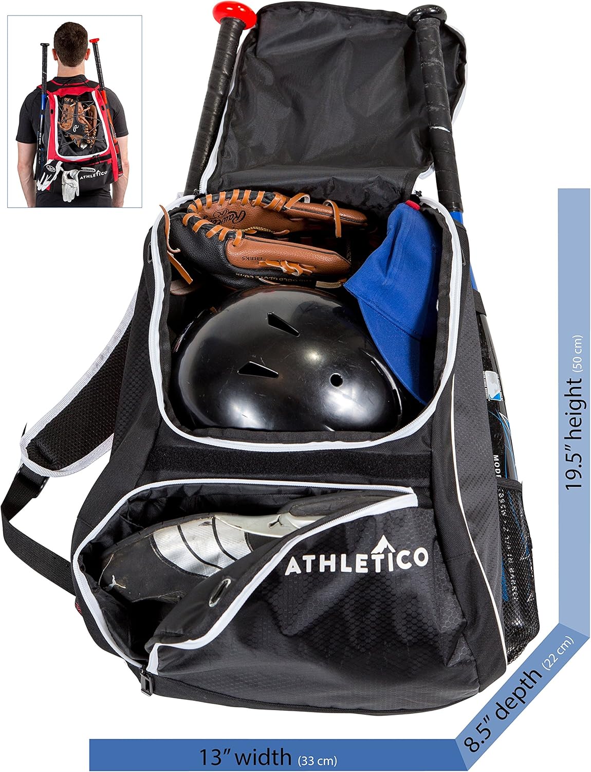 athletico baseball bat bolsa