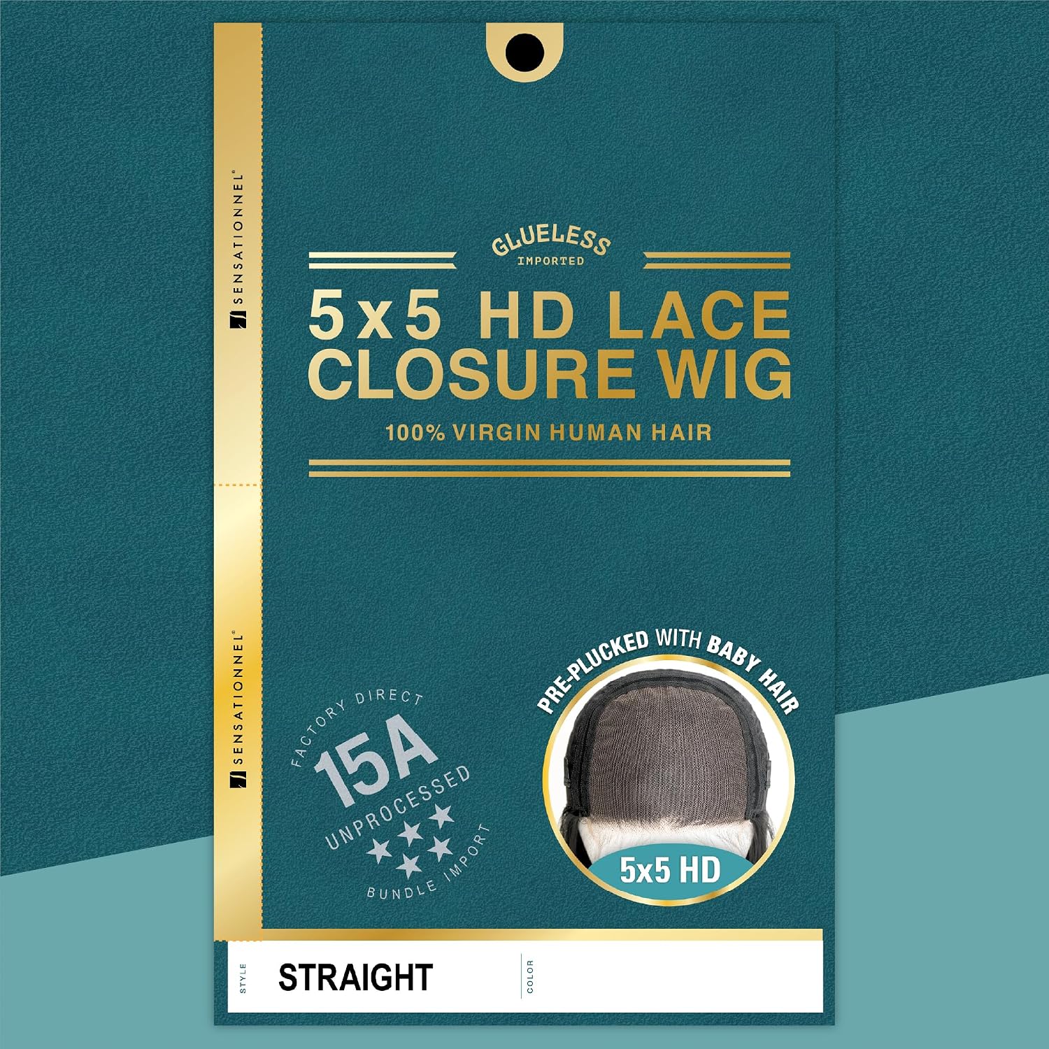 Sensationnel 15A 5X5 Lace Frontalwigs - Straight Human Hair 15A Unprocessed Glueless Preplucked Hairline (20 inch, NATURAL)
