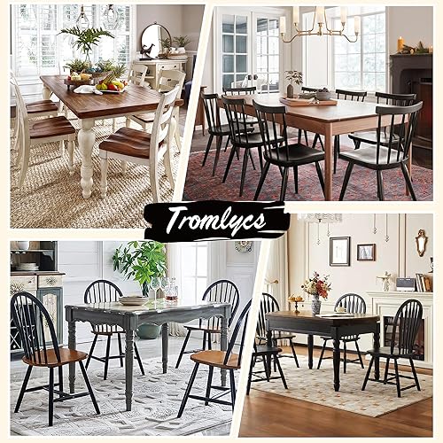 Miniatura 9 de Tromlycs Cojines de silla para sillas de comedor, cojines de asiento de cocina, cojines con lazos para interiores, antideslizantes, oficina, 18 x 18