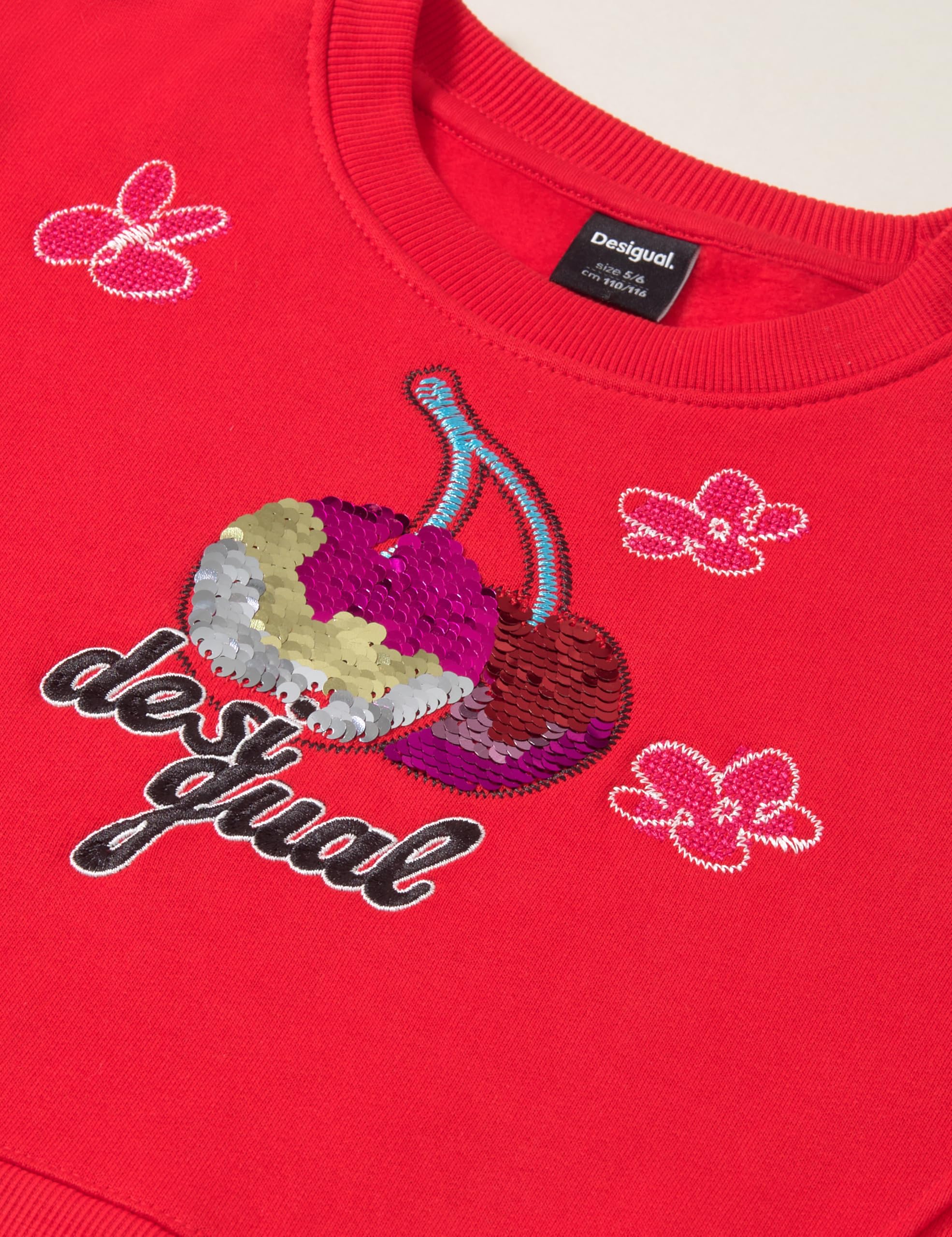 Desigual Sweat_Cherries bluza dziewczęca, Czerwone, 10 lat
