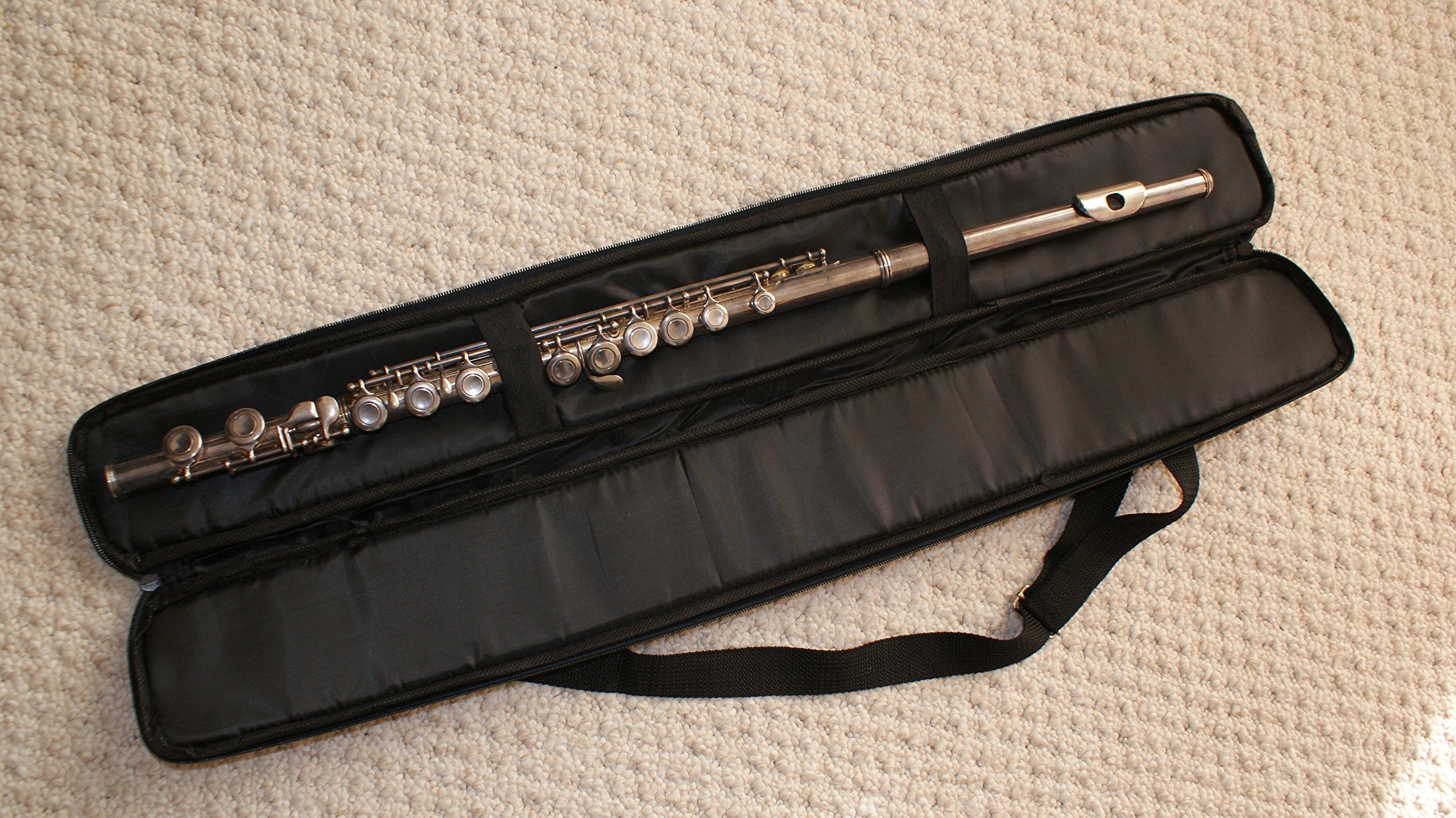 Black PE Sleeve Pouch Bag w. Zipper (29 X 4 inch) - for Flutes, Bamboo Flutes/shakuhachi, or Clarinets.