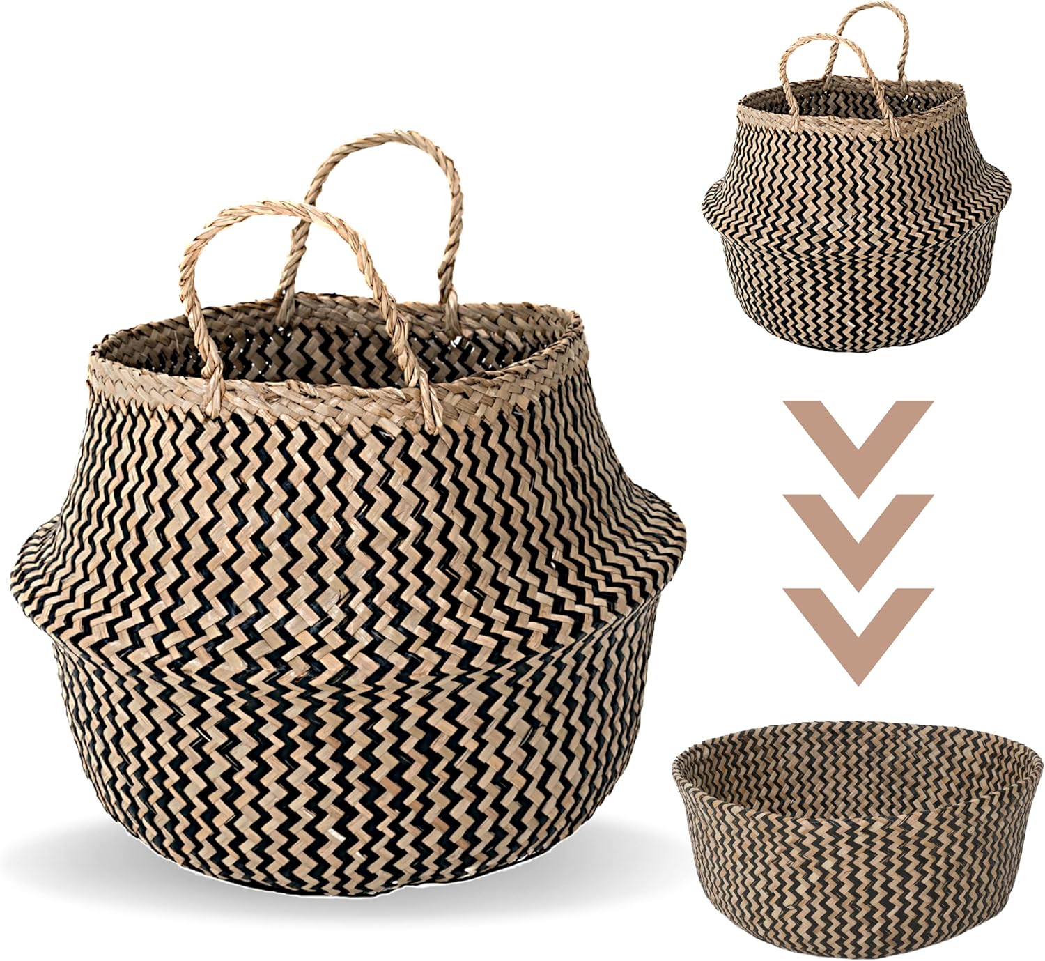 Sona Home Wicker Plant Basket Versatile Medium Seagrass