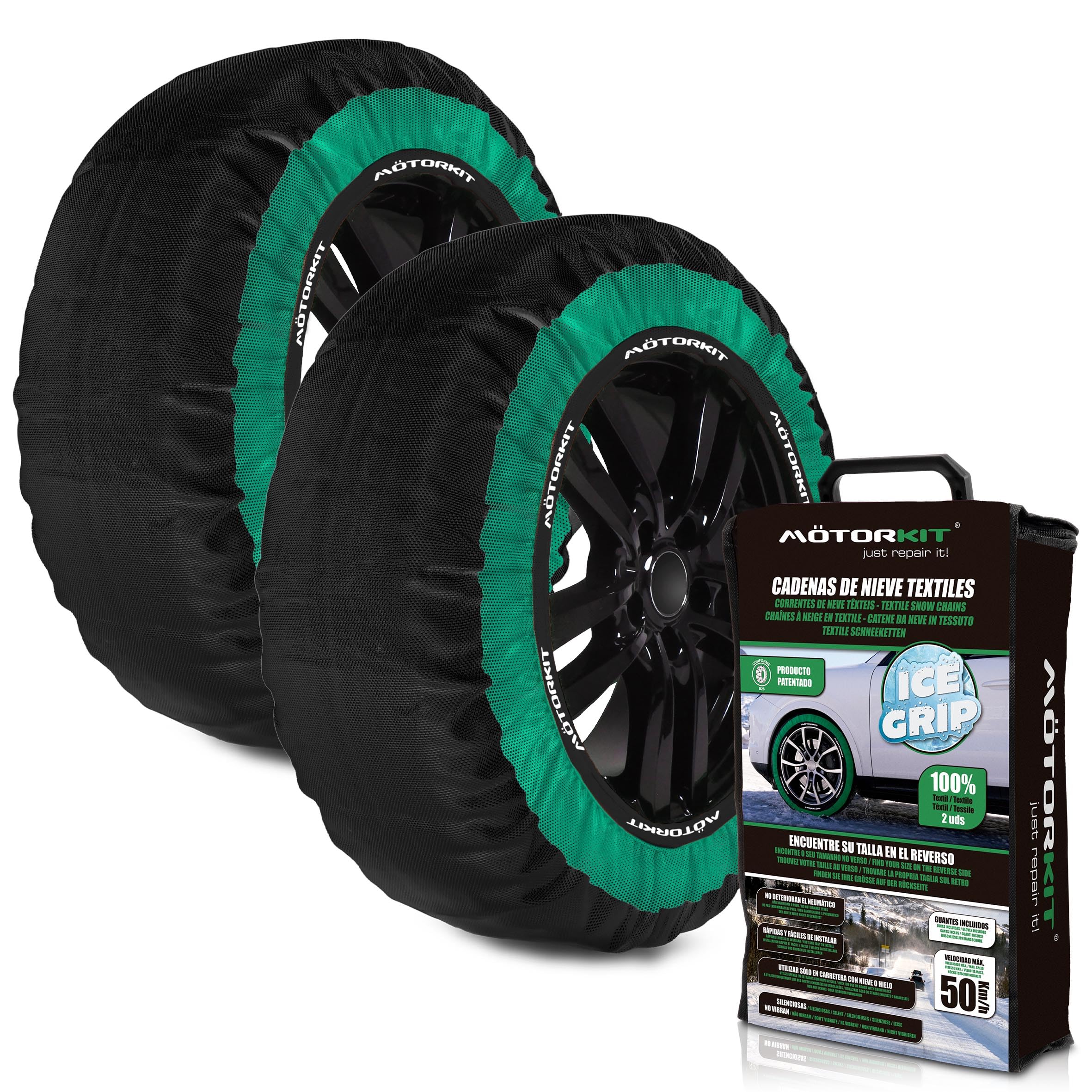 MOTORKIT MOTOR8015 Cadenas de nieve textiles