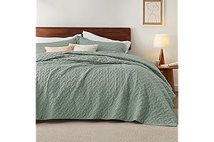 Sage Green Bedspread Queen Size Quilt Bedding Set: Bedsure Quilted Coverlet Full/Queen