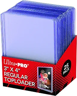 25 - Ultra Pro 3 X 4 Top Loader Card Holder for Baseball, Football, Basketball, Hockey, Golf, Single Sports Cards Top
