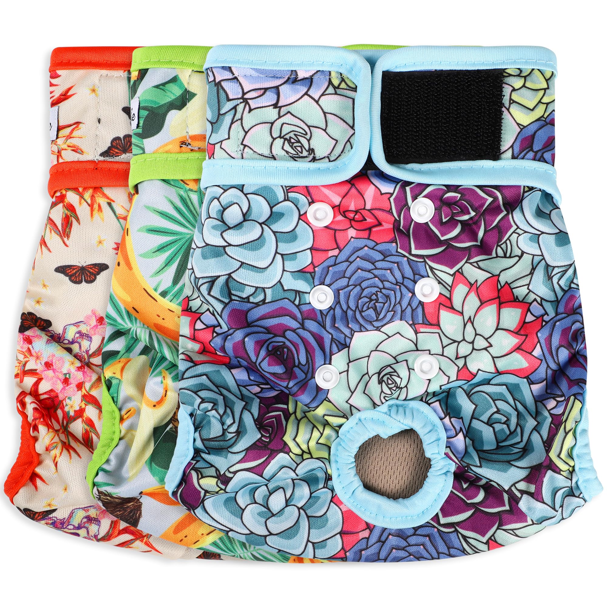 Grecle Washable Female Dog Diapers - Premium Reusable Diapers for Doggie in Heat - Highly Absorbent Dog Diapers Female for Pet Incontinence with