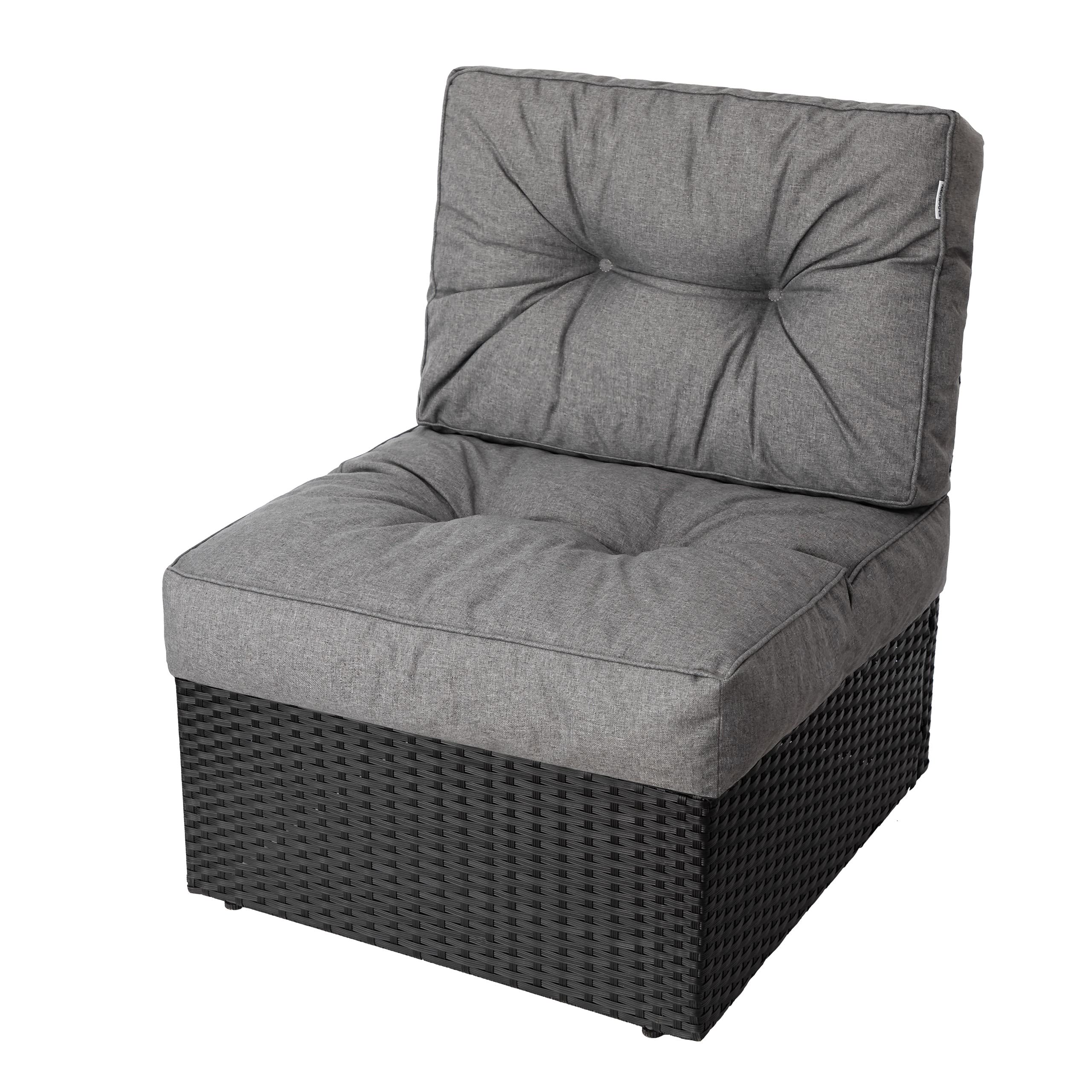PillowPrim, Palettenkissen, Stulhkissen, Rattansessel, Outdoor, Auflage, Sitzkissen, Stuhlkissen, Rattanmöbel, Graphite, 60 x 60 cm
