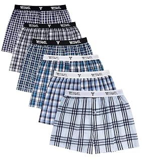 Boxershorts Herren 6er Pack, Atmungsaktive Unterhosen aus 100% Baumwolle, American Lockerer Fit Unterwäsche Männer, Retroshorts mit Komfortabler Bund (Gr. M-XXL) - Amazon product rated Grade A
