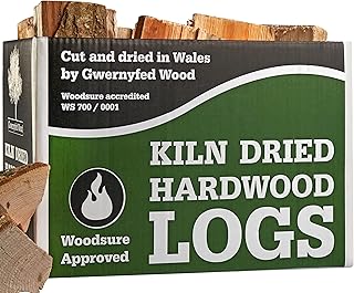 Premium Kiln-Dried Hardwood Logs - 24L Box | WoodSure Approved | Ideal for Fireplaces, Wood Burners, Stoves, Pizza Ovens, Camp Fires and Chimineas (1 Box (24L))