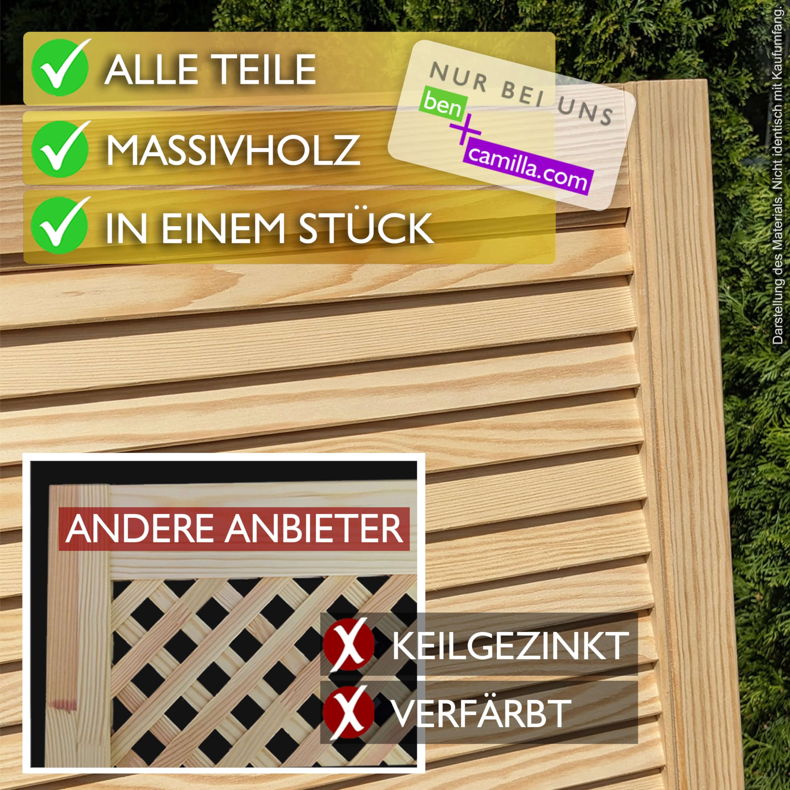 Gittertür 201,3 x 59,4 cm | Hochwertige Kiefer Massivholztüren - unbehandelt für Schrank- & Möbelbau oder Heizungsverkleidung