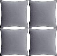 Vista 37 de GIGIZAZA Fundas de almohada decorativas de terciopelo champán, fundas de almohada para sofá (20 x 20 pulgadas, 4 unidades, champán)