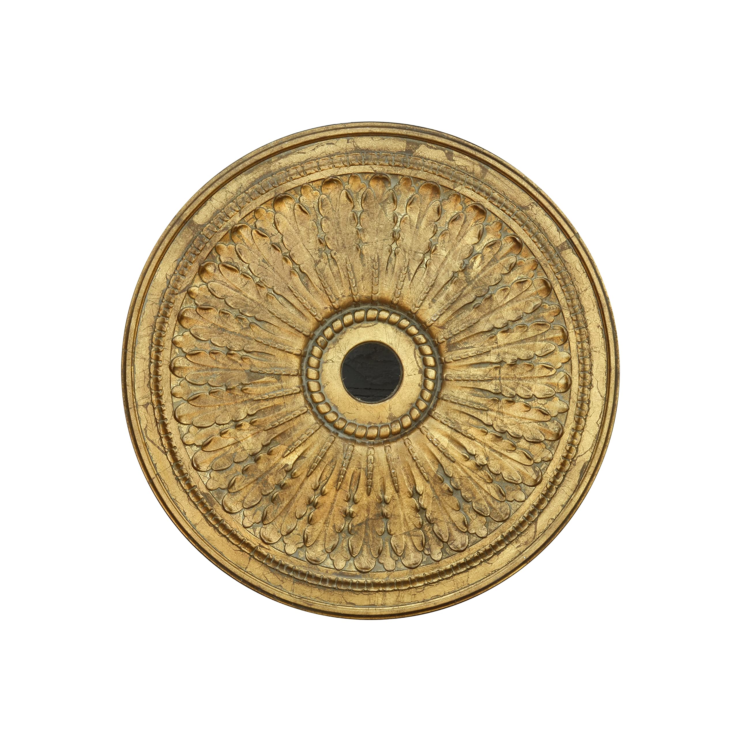 AFD Home Petite Round Classic Gold Chandelier Ceiling Medallion and Fan Medallion, 28 Inches