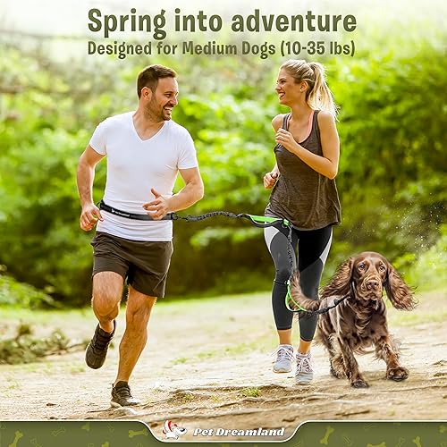 Miniatura 7 de Exquisita correa manos libres para perros medianos máxima comodidad y libertad para correr, caminar, senderismo. Cinturón de correa para perro de