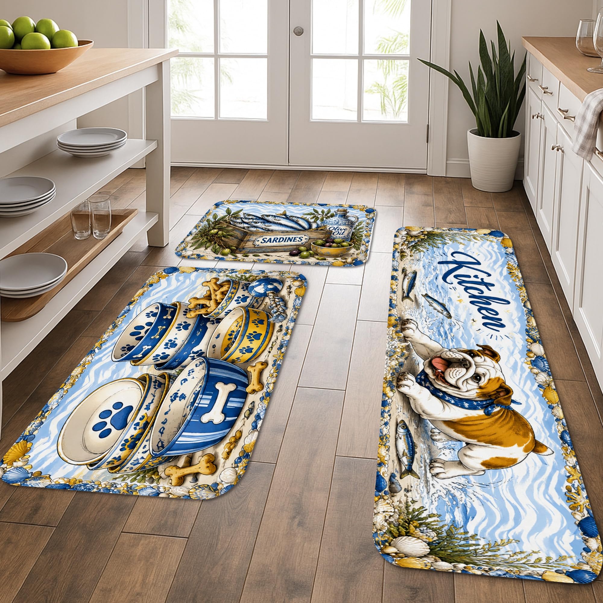 Tapis de cuisine thème chiens pour décorer l'évier et la buanderie de la maison