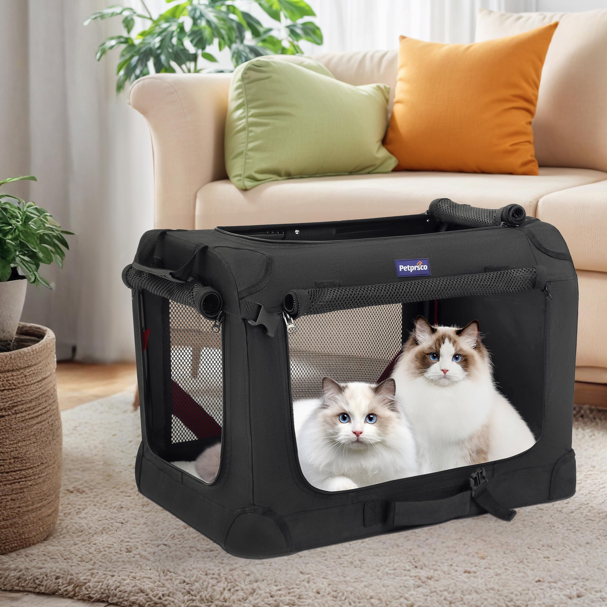 Petprsco Grote kattendrager voor 2 katten kleine middelgrote honden Petprsco Grote kattendrager voor 2 katten kleine middelgrote honden