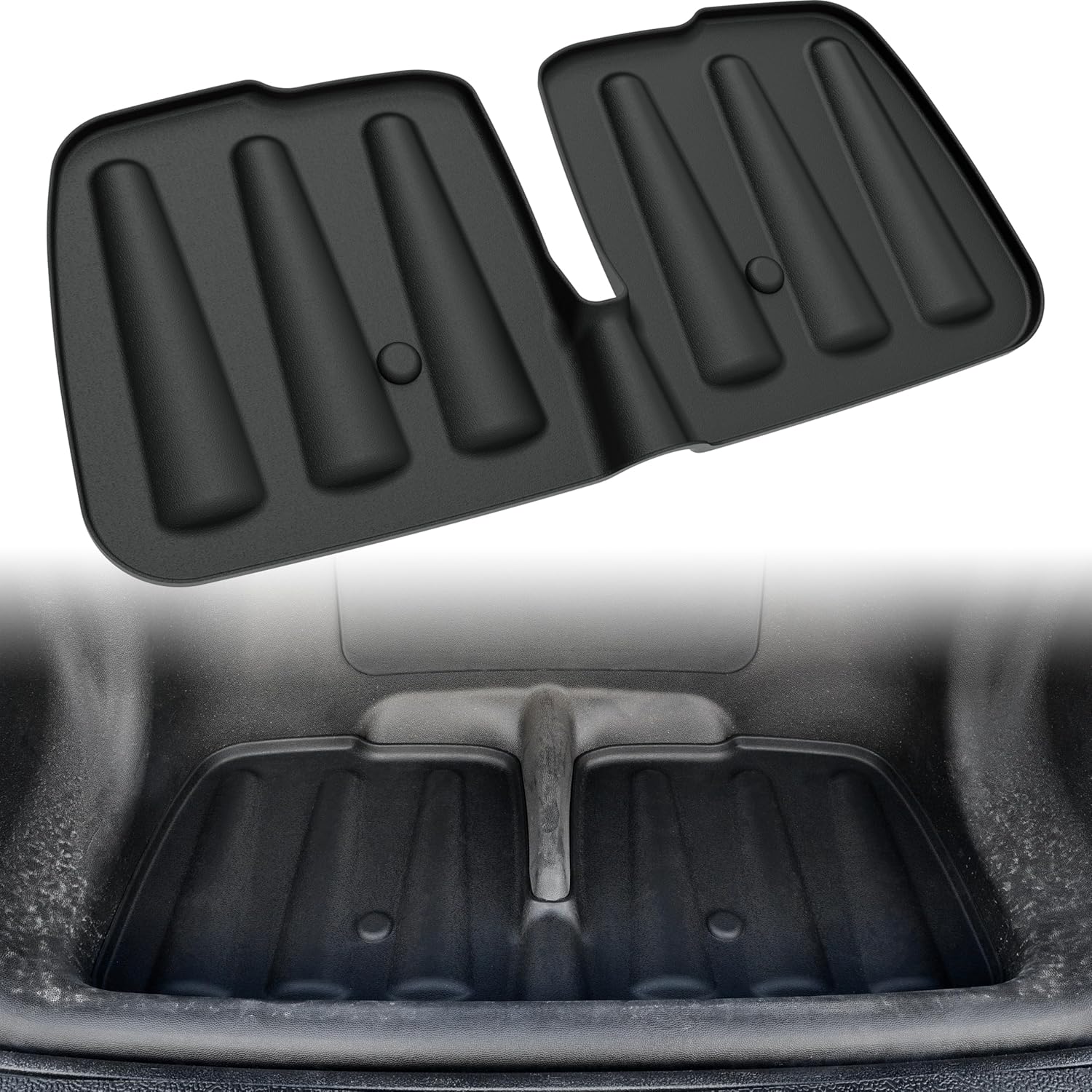 SAUTVS Bag Well Mat Rubber Bagwell Liner Mat Insert Rear Cargo Protection for Club Car Tempo Golf Cart Accessories Rubber Slush Liner, All Weather Protection