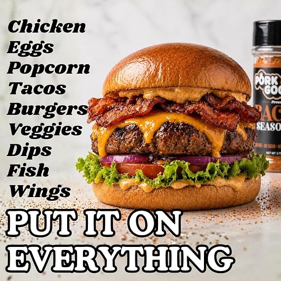 Pork King Good Bacon Seasoning for Grilling, Cooking, and Popcorn Seasoning - Keto Friendly, Paleo, No MSG, Gluten Free (Bacon, Single Shaker)