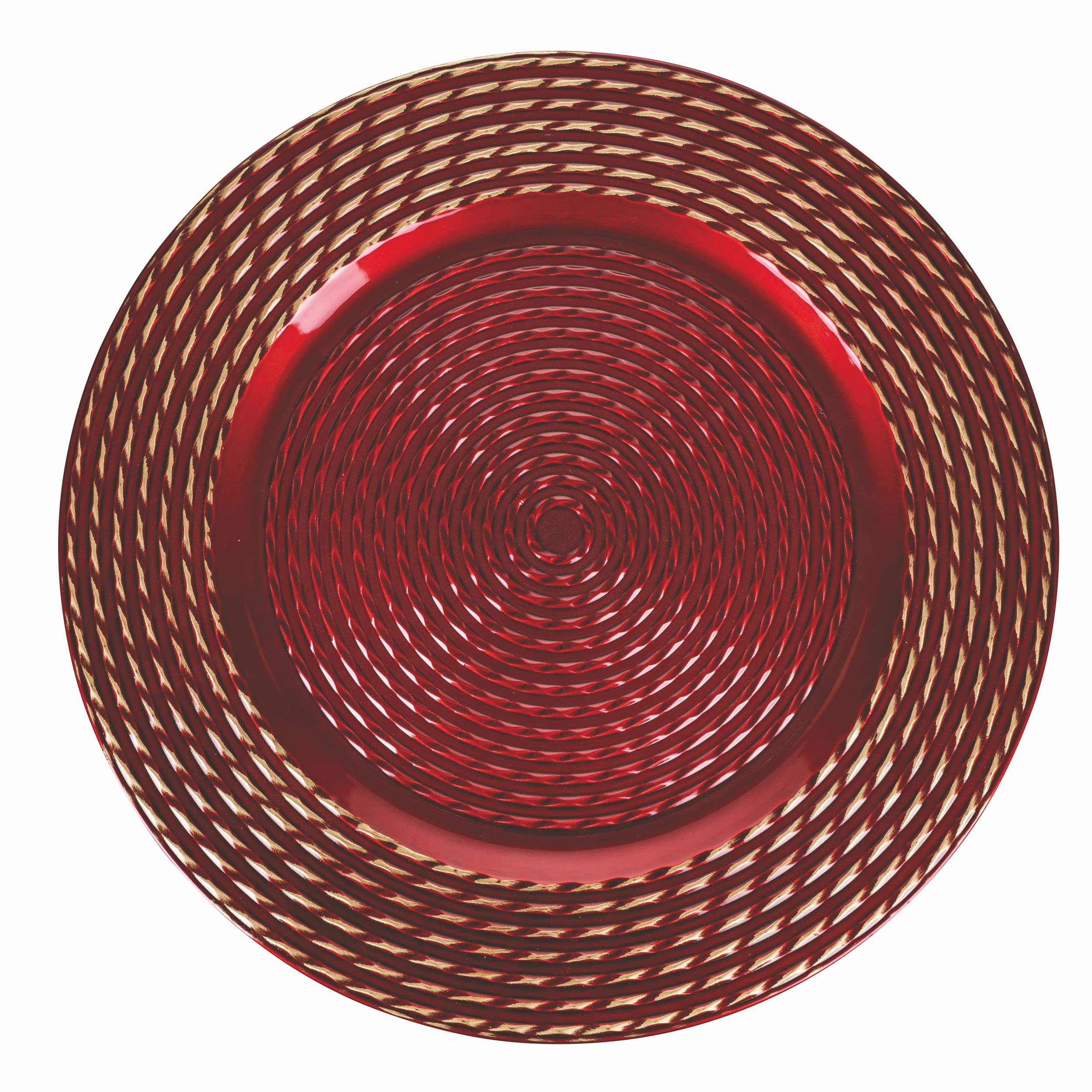 Villa d'Este Home Tivoli 5910935 Xmas-Juego de 6 salvamanteles navideños Rojo y Dorado Ø33 cm, Plástico