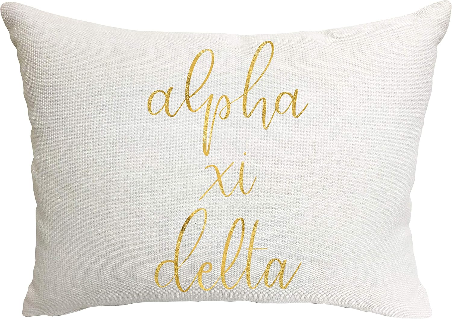 Sorority Shop Alpha Xi Delta Pillow – Gold Script Design, 12" x 16" Lumbar Pillow Sorority