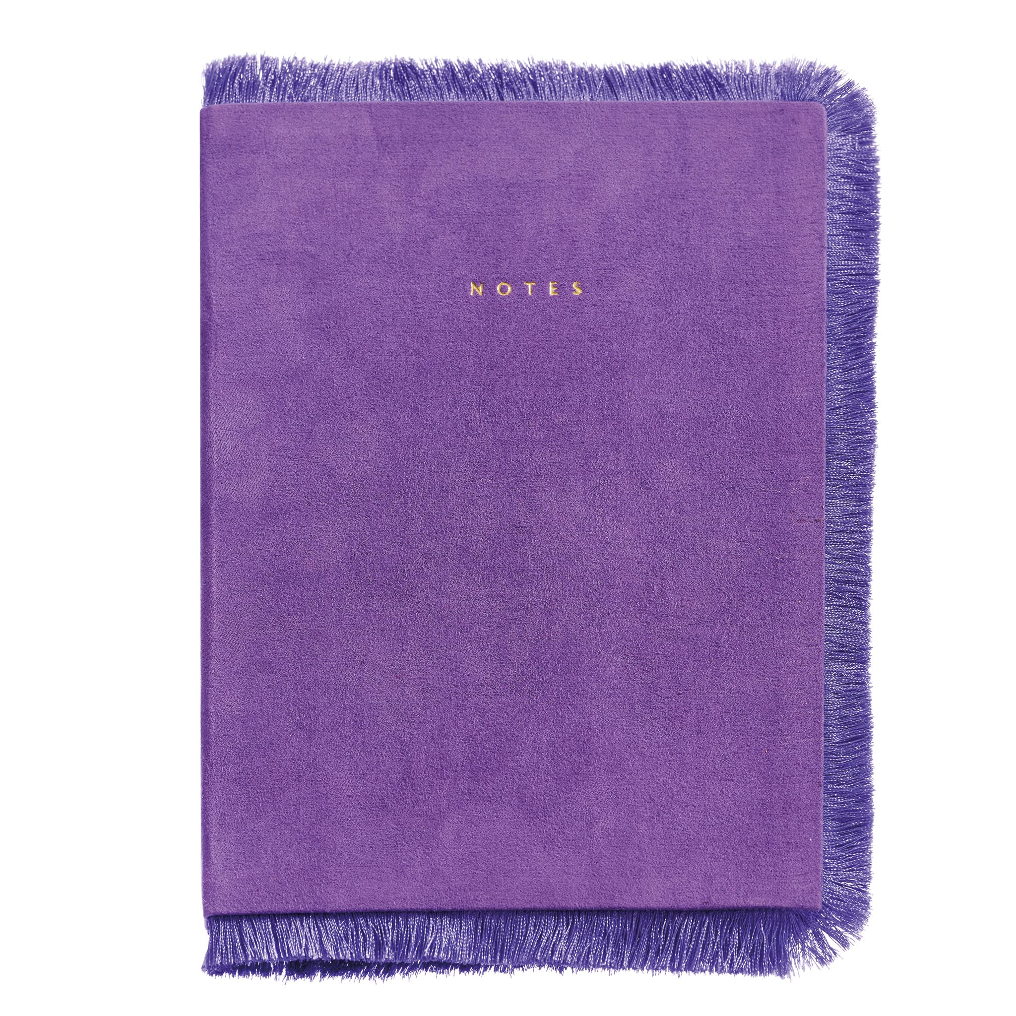 Miquelrius - A5 Notebook – Smooth – 80 Sheets – Sewn – Cover Lined in Fabric with Fringe – Vintage Lili – Lilac